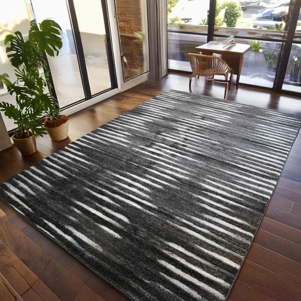ラグ グレー ブラック 4畳 200×300 cm 絨毯 厚手 クールモダン
