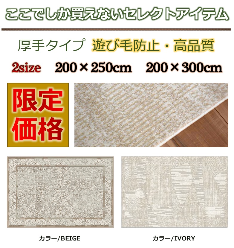 ラグ 3畳 200×250cm 絨毯 おしゃれ モダン ウィルトン シンプル 