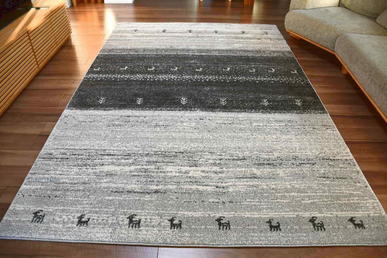 ラグ 北欧 3畳 200×250 cm 絨毯 モダン ギャッベ柄 カーペット 厚手