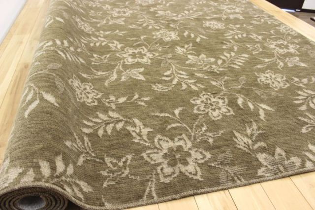 カーペット 8畳 防炎 じゅうたん ウール混 絨毯 日本製 折り畳み 平織 花柄 OSH (ジェーヌ8畳) 江戸間8畳 352×352cm