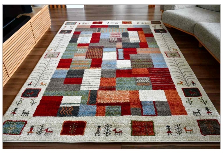 ギャッベ 絨毯 ラグ ラグマット 3畳 4畳 四畳 200×290 じゅうたん