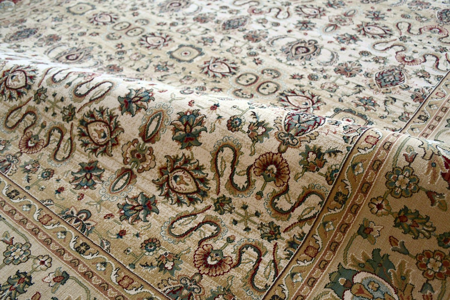 絨毯 6畳 240×330cm ラグ おしゃれ グリーン ベージュ 厚手 75万ノット カーペット ウィルトン織 ヴィンテージ 丸巻き じゅうたん 当社在庫 (ロンガ240ｘ330)_20