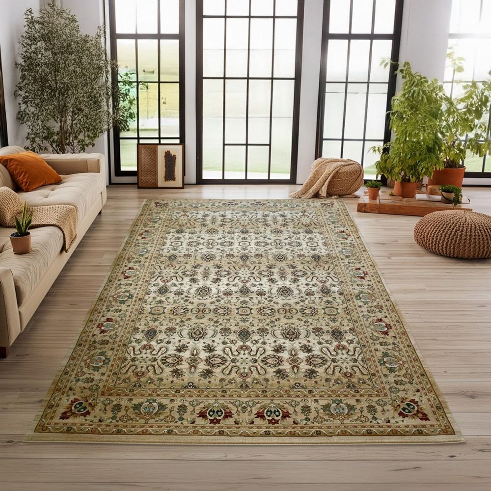 絨毯 6畳 240×330cm ラグ おしゃれ グリーン ベージュ 厚手 75万ノット カーペット ウィルトン織 ヴィンテージ 丸巻き じゅうたん 当社在庫 (ロンガ240ｘ330)_2