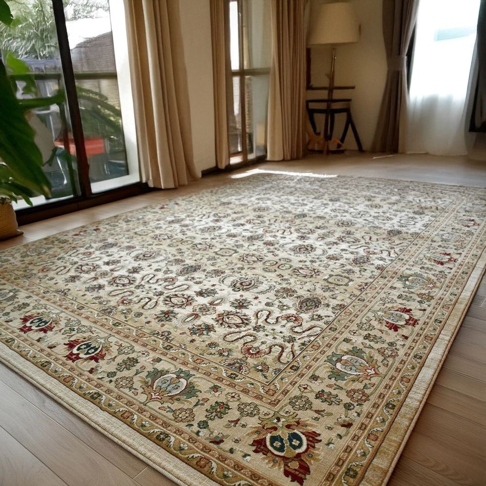 絨毯 6畳 240×330cm ラグ おしゃれ グリーン ベージュ 厚手 75万ノット カーペット ウィルトン織 ヴィンテージ 丸巻き じゅうたん 当社在庫 (ロンガ240ｘ330)_19