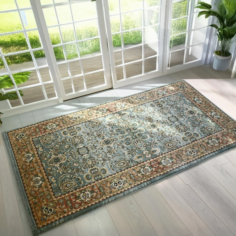 玄関マット ラグマット 約1畳 80×150cm 大判サイズ おしゃれ グリーン