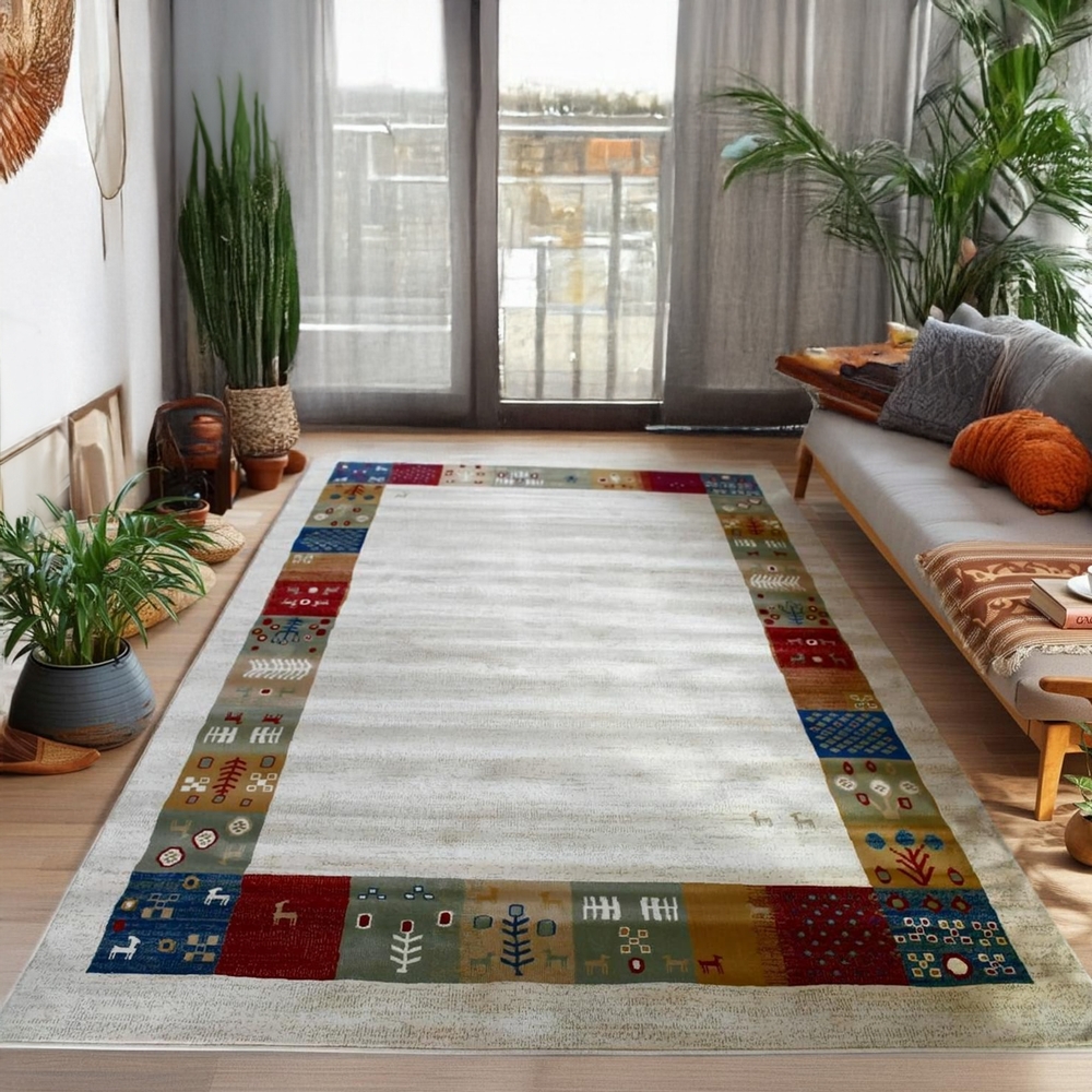ギャッベ柄 ラグ 6畳 240×340 cm 絨毯 カーペット おしゃれ じゅうたん 