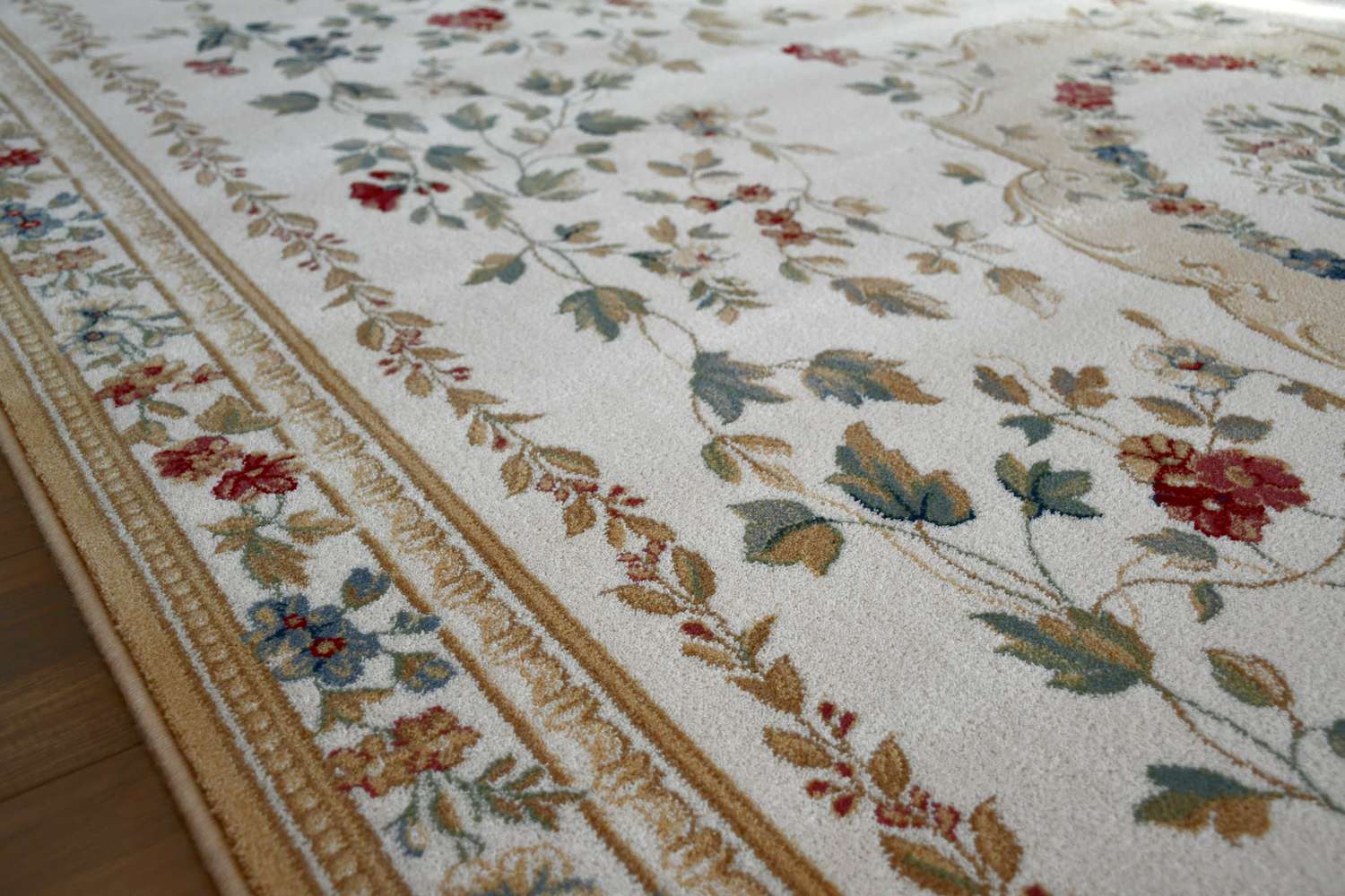 花柄 ウール ラグ 絨毯 カーペット 240×340 cm 約 6畳 おしゃれ ウール