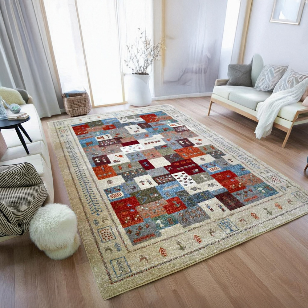 絨毯 ラグ 防炎 カーペット 6畳 240×330cm 厚手 ギャベ柄 ギャッペ風 柄 じゅうたん おしゃれ ウィルトン オリジナル 当社在庫 (ラオショール 240×330) 長方形_7