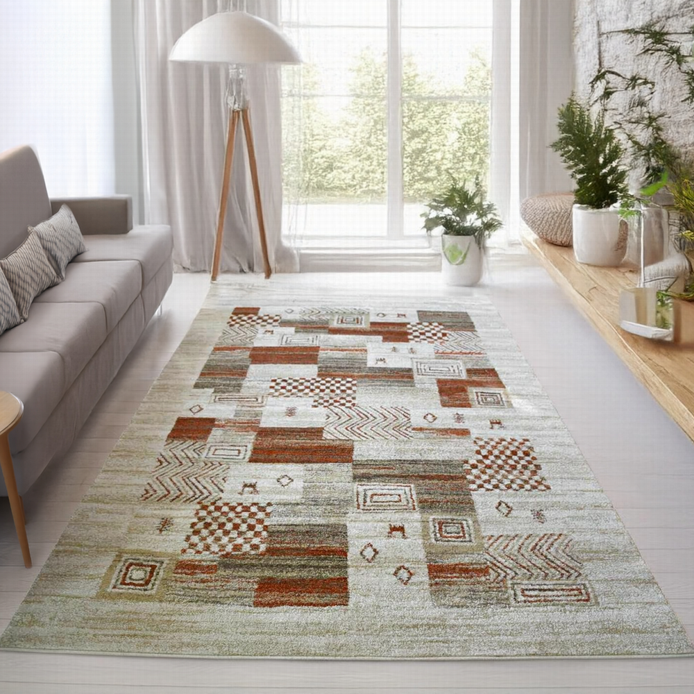 絨毯 ラグ 防炎 カーペット 6畳 240×330cm 厚手 ギャベ柄 ギャッペ風 柄 じゅうたん おしゃれ ウィルトン オリジナル 当社在庫 (ラオショール 240×330) 長方形_2
