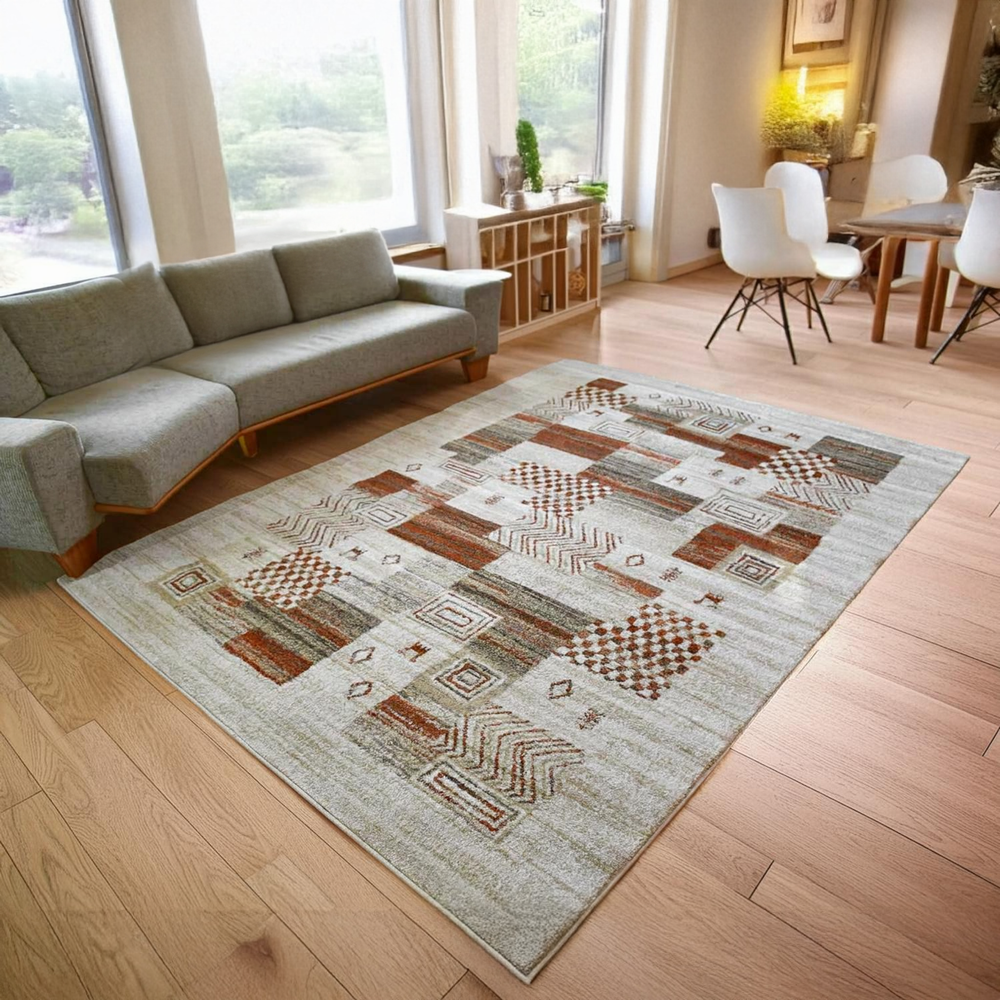 絨毯 ラグ 防炎 カーペット 6畳 240×330cm 厚手 ギャベ柄 ギャッペ風 柄 じゅうたん おしゃれ ウィルトン オリジナル 当社在庫 (ラオショール 240×330) 長方形_11