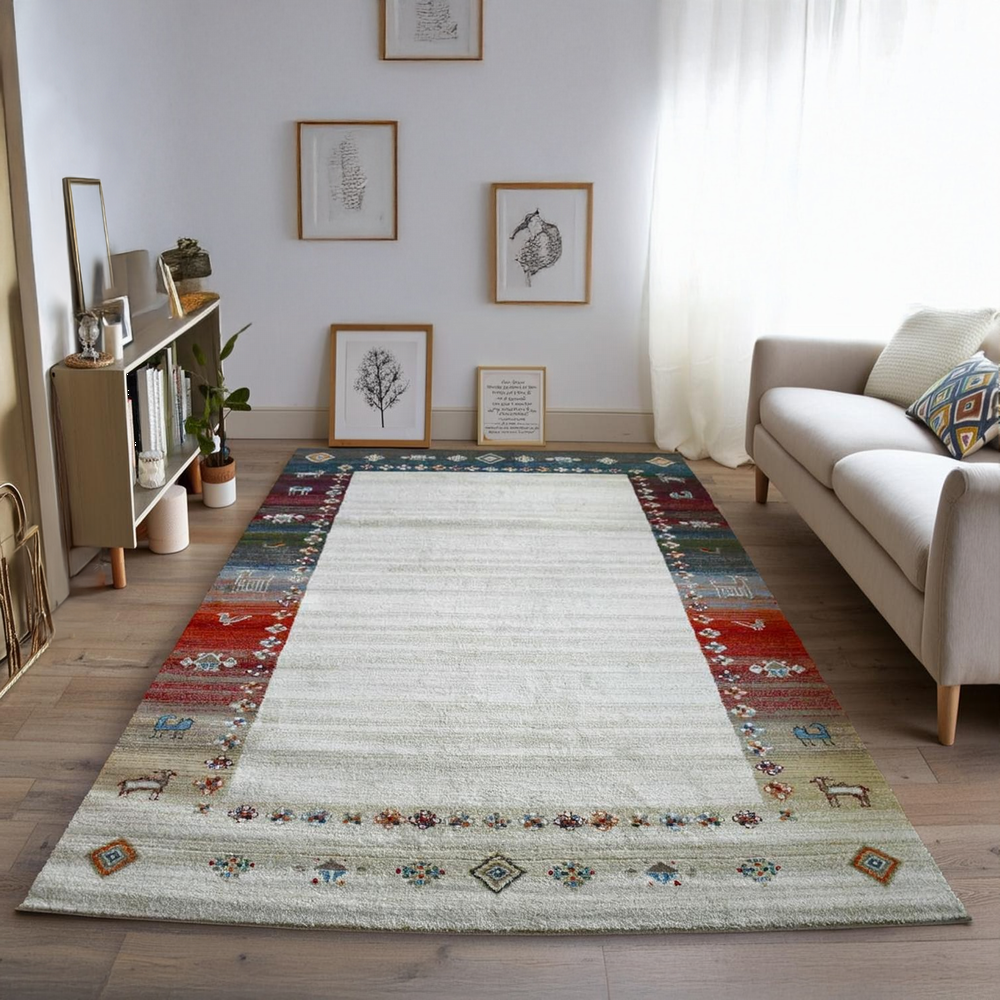 絨毯 ラグ 防炎 カーペット 6畳 240×330cm 厚手 ギャベ柄 ギャッペ風 柄 じゅうたん おしゃれ ウィルトン オリジナル 当社在庫 (ラオショール 240×330) 長方形_3