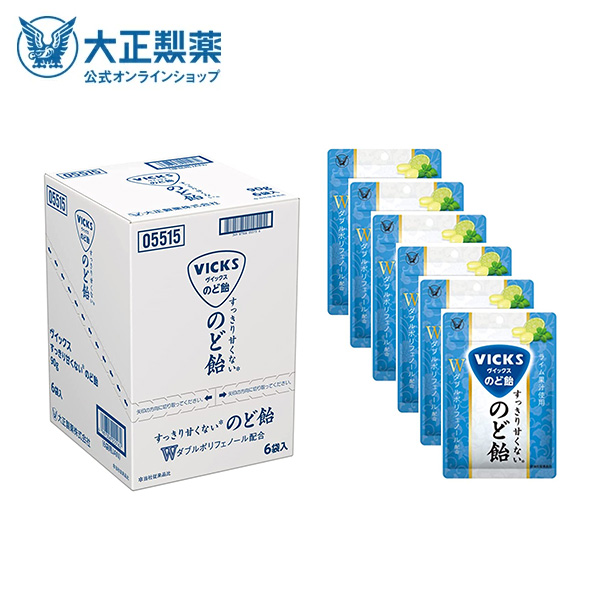 大正製薬 公式 ヴイックス すっきり甘くないのど飴 1袋(90g)×6袋セット