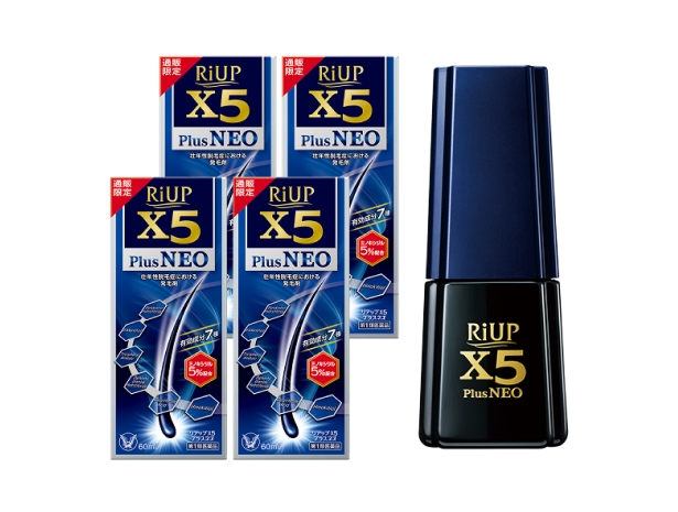 第1類医薬品 リアップＸ５プラスネオ 60mL 4本 発毛 育毛 脱毛 抜け毛 進行予防 発毛剤 当店薬剤師からのメールにご返信頂いた後の発送 大正製薬 男性向け