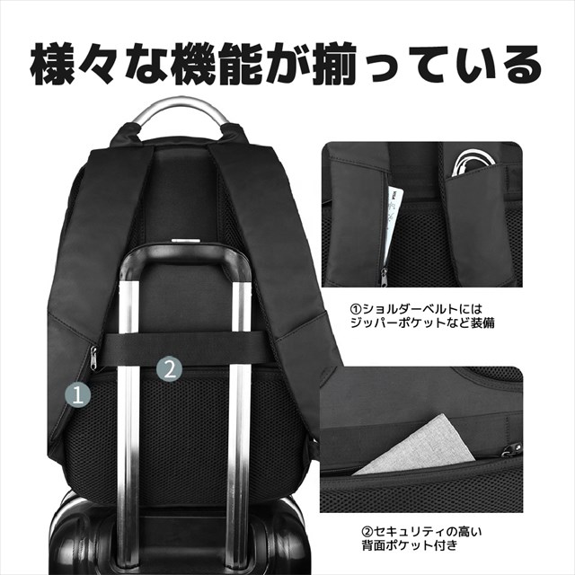 ビジネス リュック 防水 メンズ 2WAY A4 サイズ ノートPC 15.6