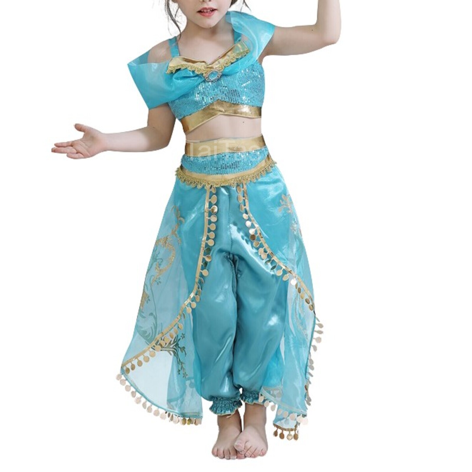 ジャスミン風 コスプレ ドレス キッズ 子供 子ども こども グリーン 緑