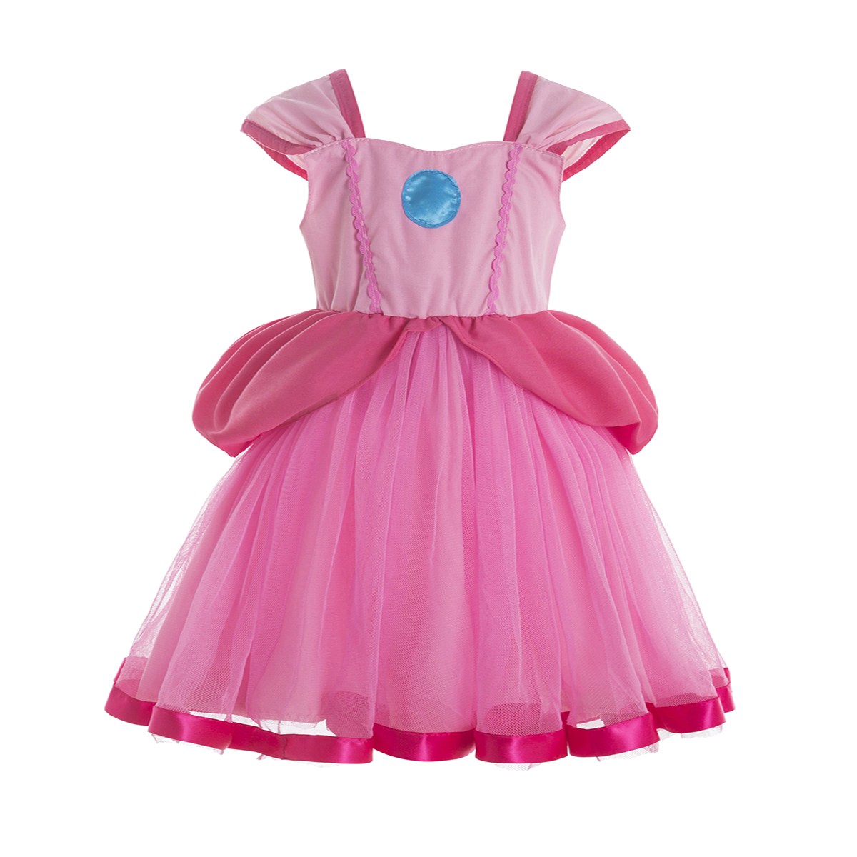 想像を超えての ピーチ姫風 イベント衣装 女の子コスプレ140女の子ドレス ライトピンク マリオ