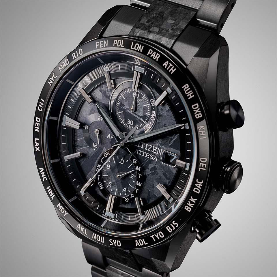 お*ん様 CITIZEN アテッサ 電波ソーラー AT8287-62E ブラック シチズン 腕時計 CITIZEN ATTESA アテッサ HAKUTO-R コラボ ACT Line