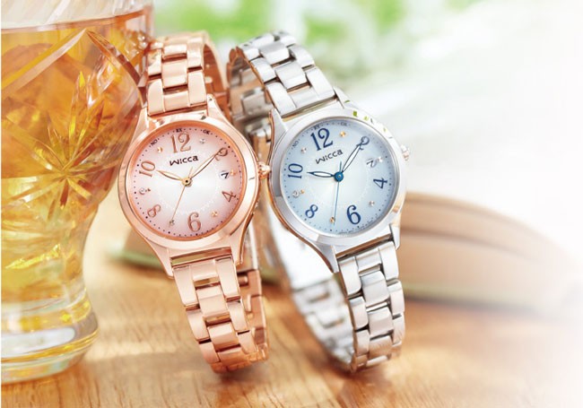 稼働 CITIZEN WICCA 腕時計 ソーラー シェル文字盤 495 CITIZEN シチズン 腕時計 WICCA ウィッカ ソーラー電波レディー