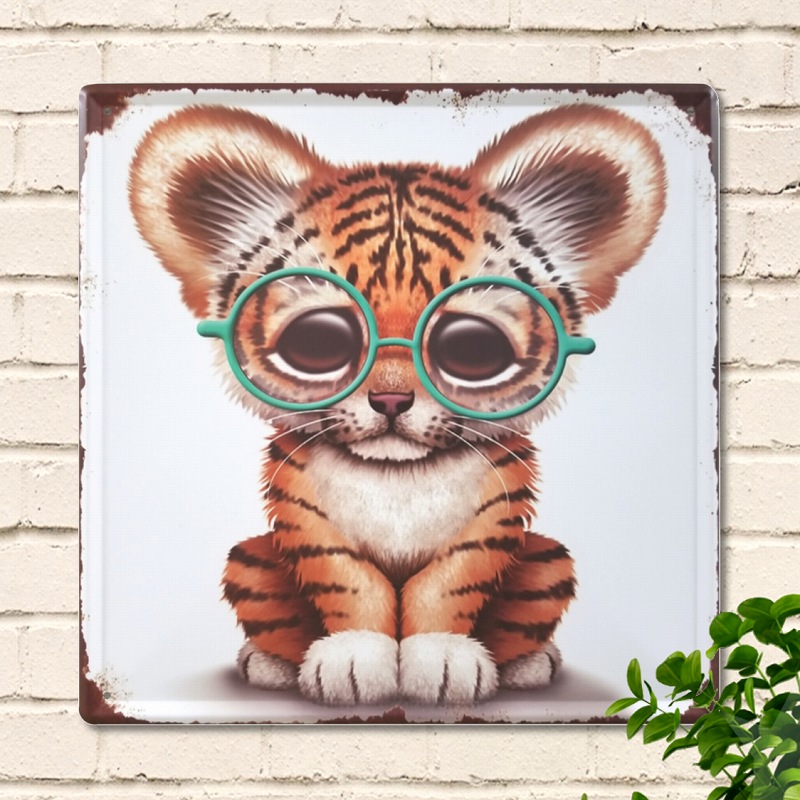 ブリキの看板　HAVE WINGS  猫のポスター　猫グッズ　壁飾り
