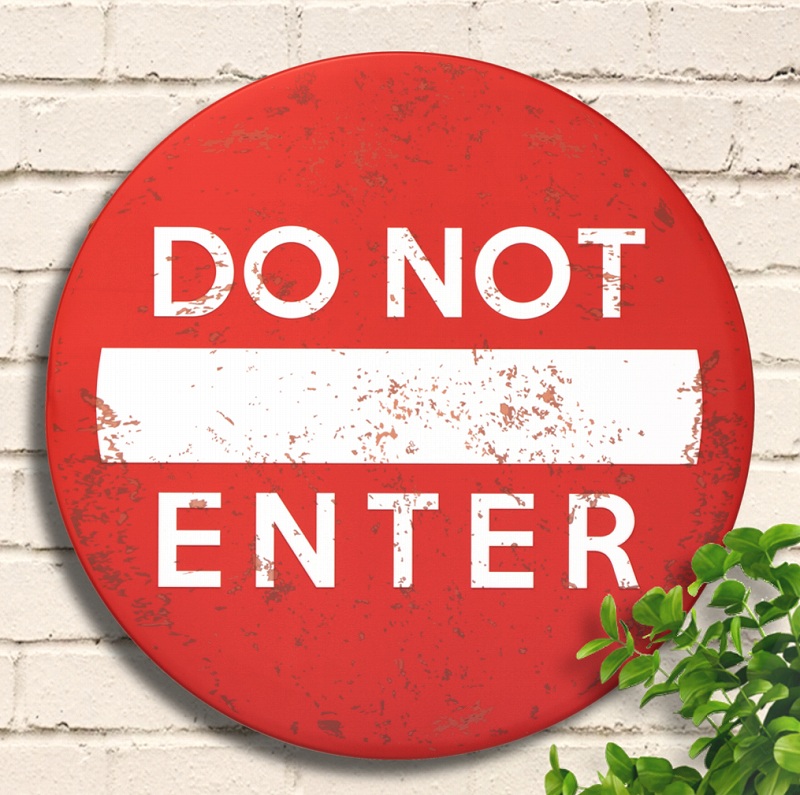 アメリカン レトロ 進入禁止 看板 ブリキ看板 ガレージ e30e 道路標識