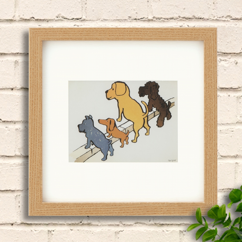 リビングハウス】カラフルな犬のポップアート絵画60×60 ポップアート 犬の