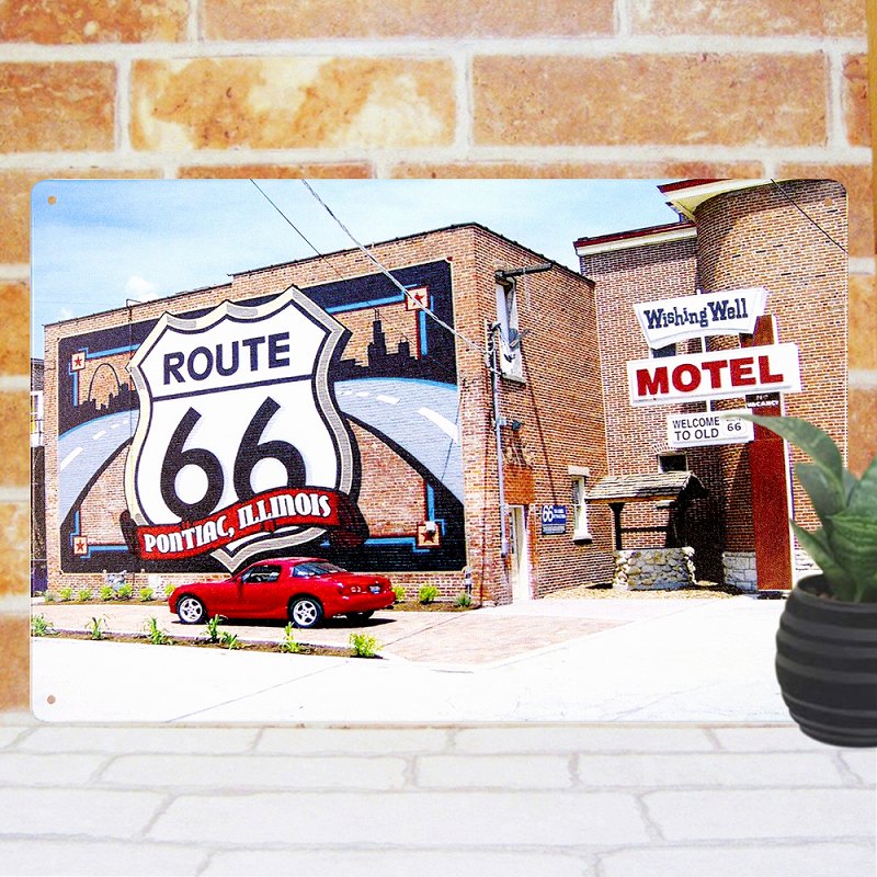 木製看板 セクシー 車 ROUTE66 アメリカン ガレージ 壁掛け 可愛い新品