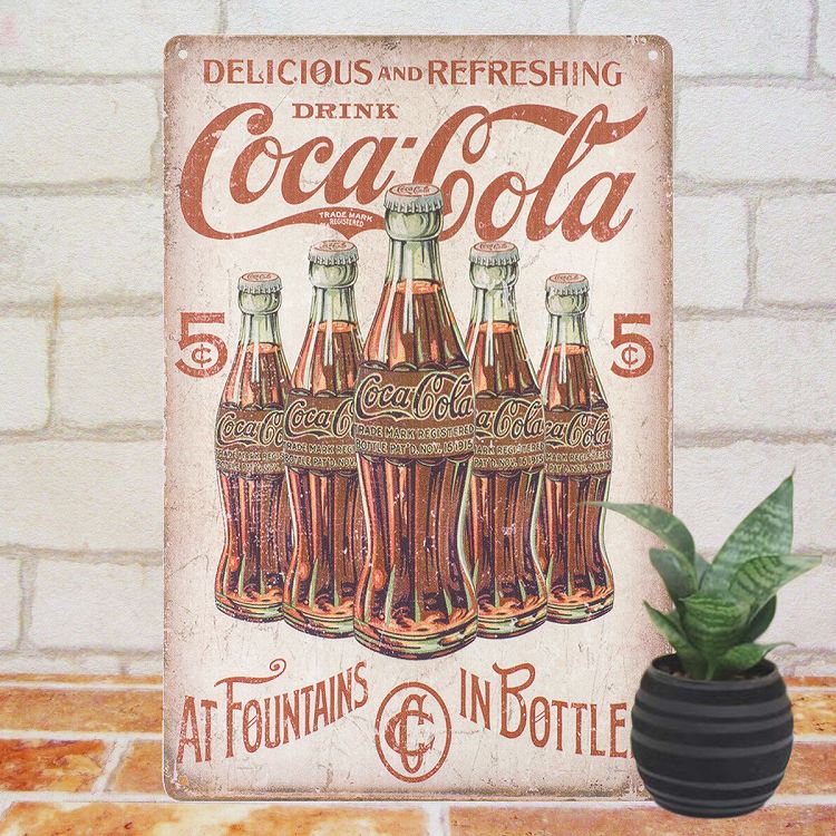 ブリキ看板k コカコーラ 5 ポスター グッズ アメリカン雑貨 絵 壁掛け コカ・コーラ Coca-Cola 雑貨 ボトル 絵画 ヴィンテージ風  アメリカ雑貨