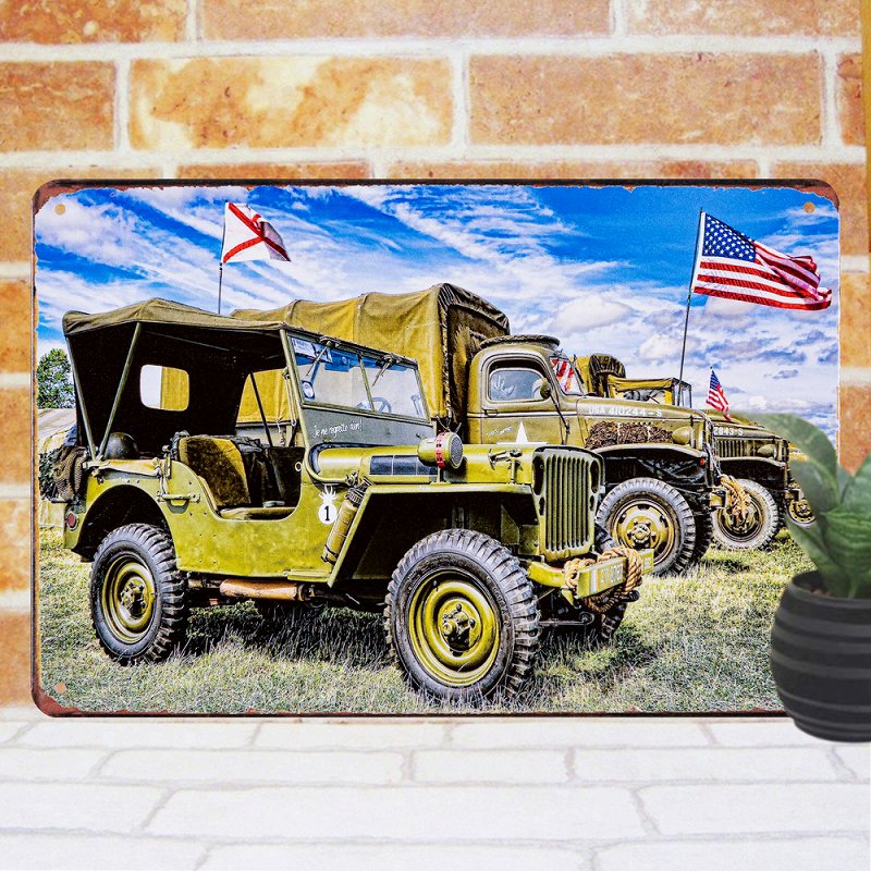 ブリキ看板 k WILLYS ジープ jeep ポスター 絵 壁掛け インテリア雑貨アートパネル イラスト 絵画 アメリカン雑貨 アメリカ雑貨