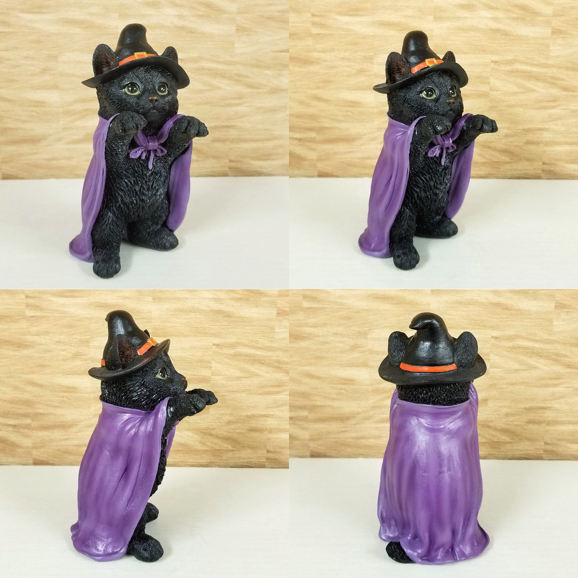 ハロウィン 飾り付け 猫の置物 黒猫 魔女 雑貨 クロネコ 魔法使い ハロウィングッズ ネコ インテリア オーナメント かわいい