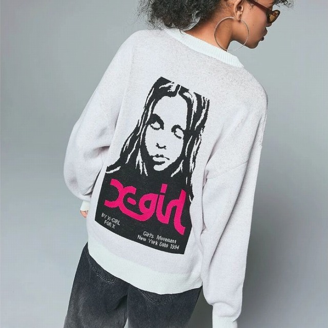 エックスガール セーター X-girl（エックスガール） ニット セーター FACE JACQUARD KNIT TOP