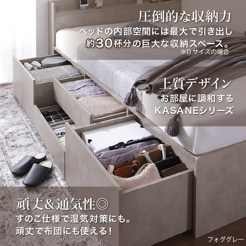 ベッド 大容量ベッド チェストベッド 収納付き...の詳細画像1