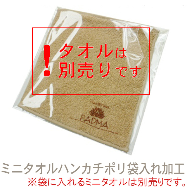 のしなしミニタオルハンカチポリ袋入れ加工(20cm×20cm専用)【タオルは 