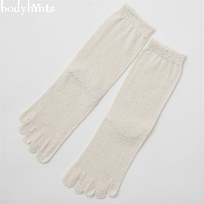 日本製 綿100％靴下 5本指 かかと付き フリーサイズ 冷えとりソック