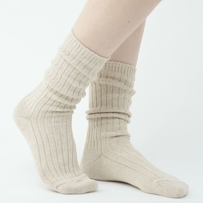 日本製 綿 靴下 リブ かかと付き フリーサイズ 冷えとりソックス