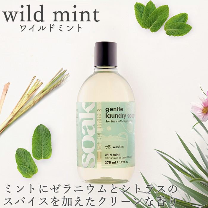 SOAK 衣服用洗剤 洗濯用洗剤 中性洗剤 375ml 柔軟剤不要 手洗い 無香料