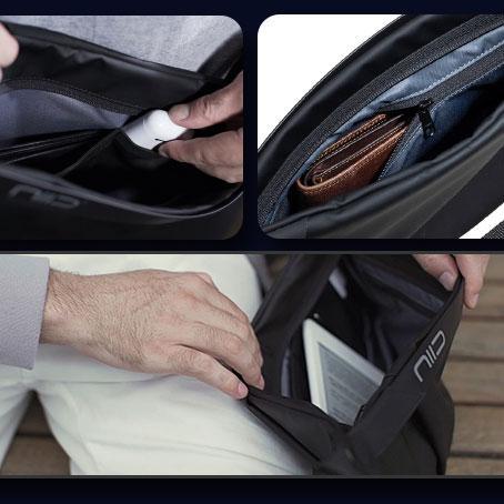 NIID FINO 4 スリングバッグ Sling bag スリム 薄型 30mm キーチェーン付き ボディバッグ ショルダーバッグ メンズ 盗難防止 防犯｜takai-momotaro-store｜10