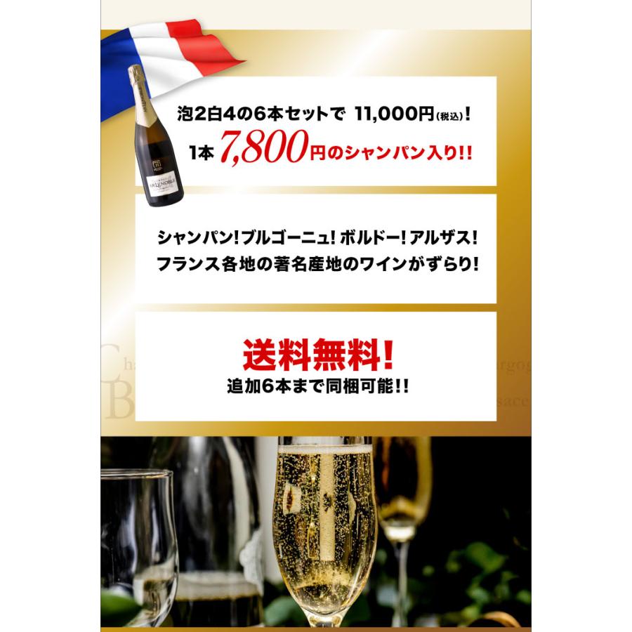 送料無料 第1弾 シャンパン！ボルドー！ブルゴーニュ！アルザス！フランス銘醸地を網羅した泡2白4 計6本セット (追加6本同梱可)｜takamura｜04