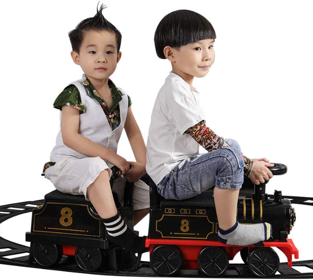 電車のおもちゃセット付きトラック電気自動車子供の男の子と女の子の電動4輪車用音と光、子供のクリスマス...