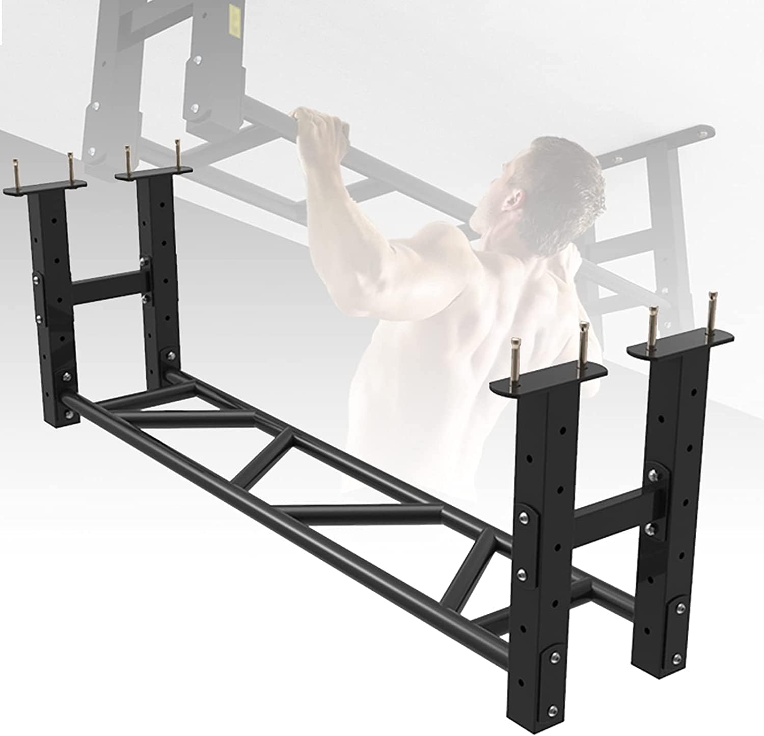 プルアップバー Pull Up Bar 120cm 壁に取り付けられたフィットネス懸垂バー 多機能フィットネス機器 安全負荷300kg 懸垂棒 懸垂器具 屋内ホームジム用のプロの