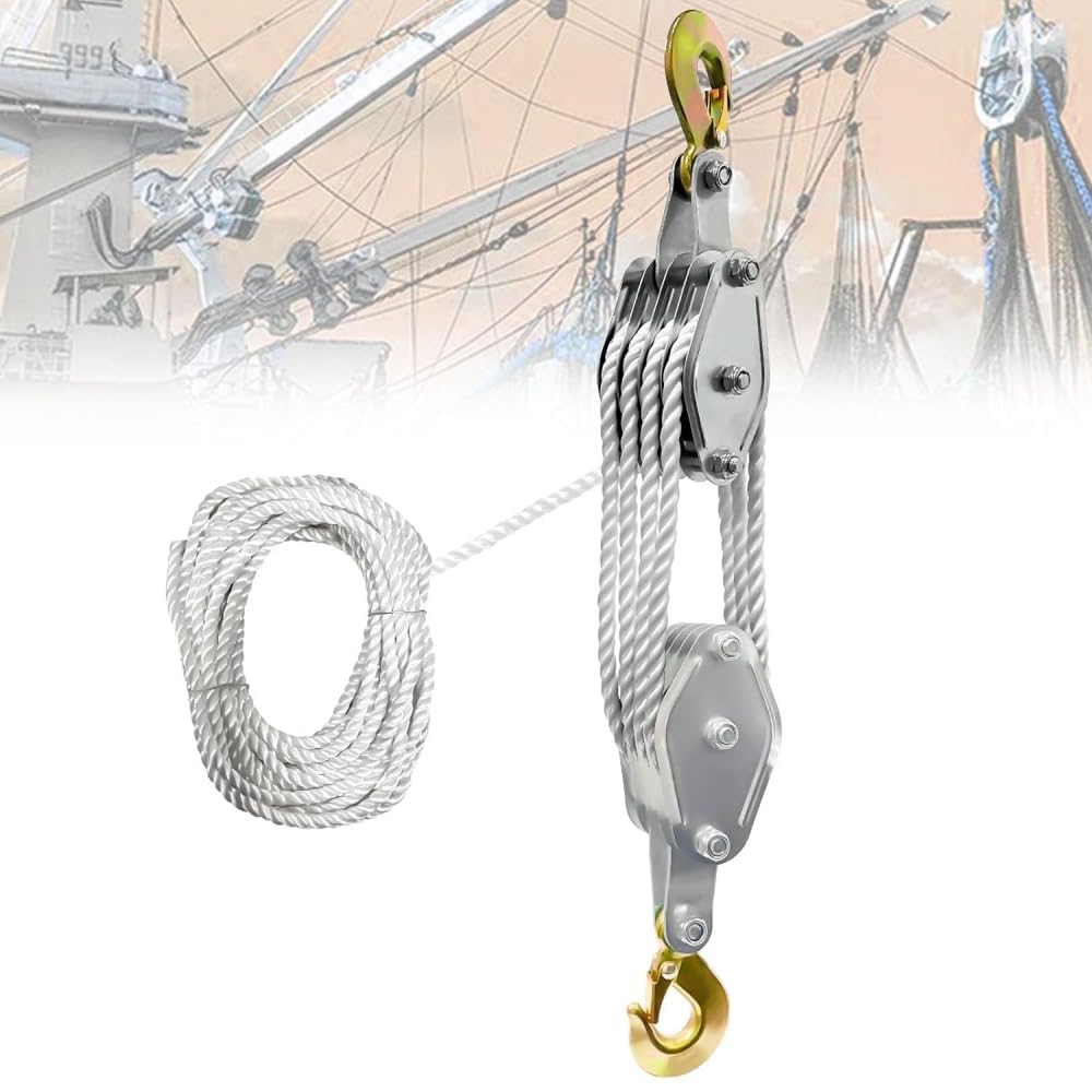ロープホイスト 作業荷重ブロック 500kg 揚程2.5m 高耐久 ホイスト