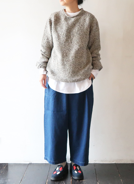 homspun ホームスパン パンツ レディース 10オンスデニム ギャザー