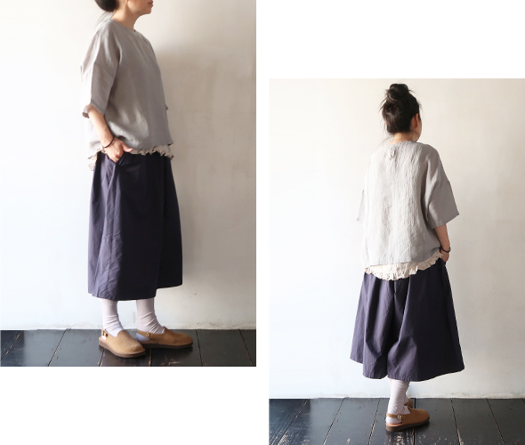 homspun（ホームスパン） パンツ レディース タイプライター ギャザー