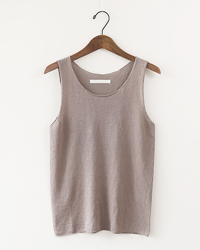 evam eva エヴァムエヴァ コットンスリーブ　M グレージュ　タンクトップ evam eva（エヴァムエヴァ） タンクトップ レディース linen