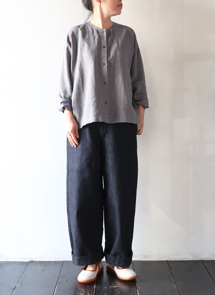 evam eva（エヴァムエヴァ） シャツ レディース linen washi no collar