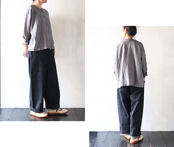 evam eva（エヴァムエヴァ） シャツ レディース linen washi no collar