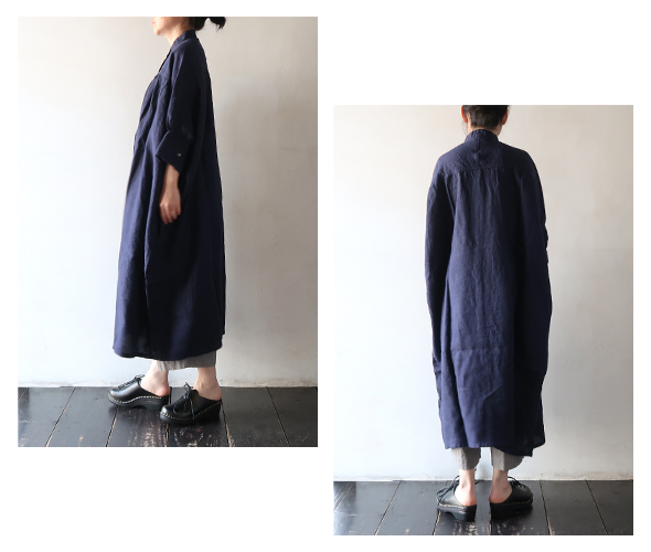 オネット honnete タックワンピース Honnete オネット ワンピース レディース 3/4 SLV Long Gather