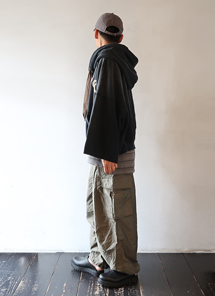 キャピタル　グレー フード付き　ウール100% SUPER100 MELTON VASE COAT(XS Black): Vintage 1.2｜THE SHOP