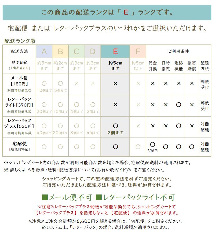 配送ランク表E