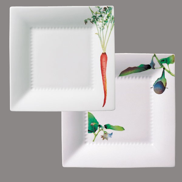 ノリタケ 【ノリタケ】≪京香旬彩≫ 23cmスクエアプレートペア（加茂