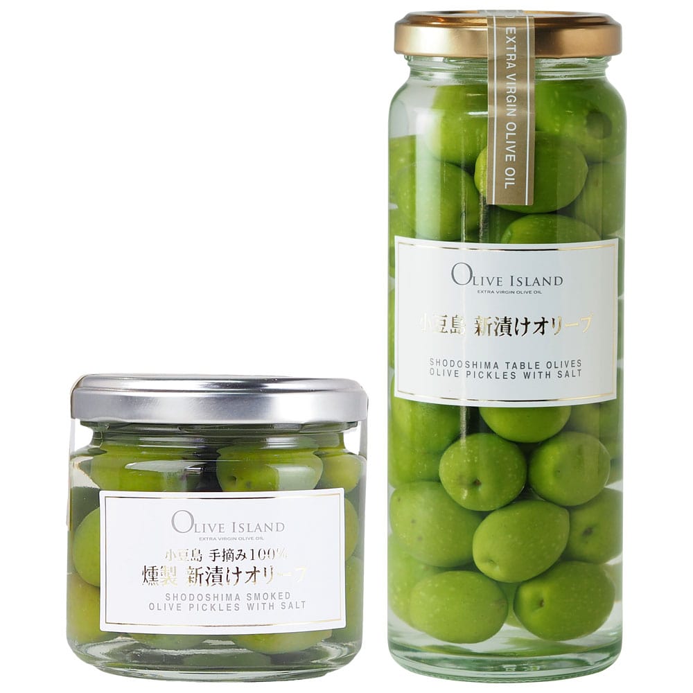 2025年度収穫】味比べ2種 計2個セット【新漬けオリーブ100g×1/燻製新